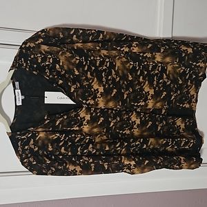 Calvin Klein women's blouse size medium black and brown